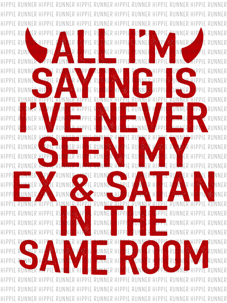 All I'm Saying Is I've Never Seen My Ex & Satan In The Same Room - PNG ...